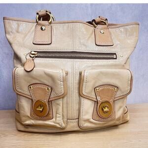 VGT Coach Ltd Ed Spectator Putty Patent Leather GIGI Legacy LG Tote Bag Purse